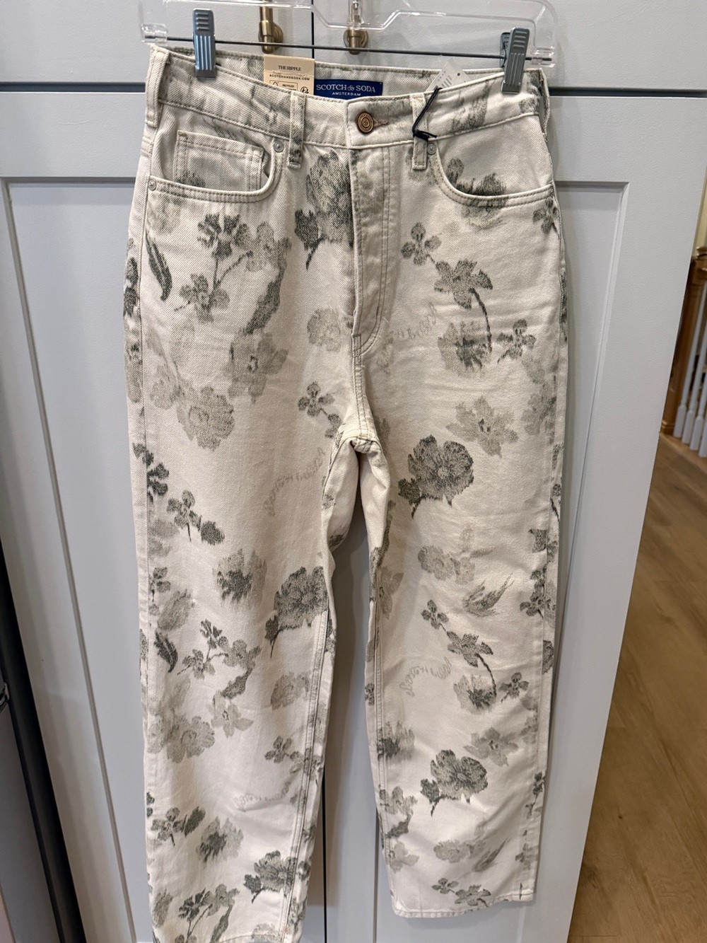 Scotch & Soda Cream Jeans with Floral Print
